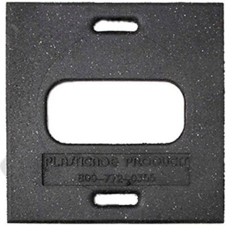 PLASTICADE PRODUCTS 20 Lb. Recycled Rubber Base For Gemstone Vertical Panel, Barricade & Parking Signs, Black 400-B-20R
